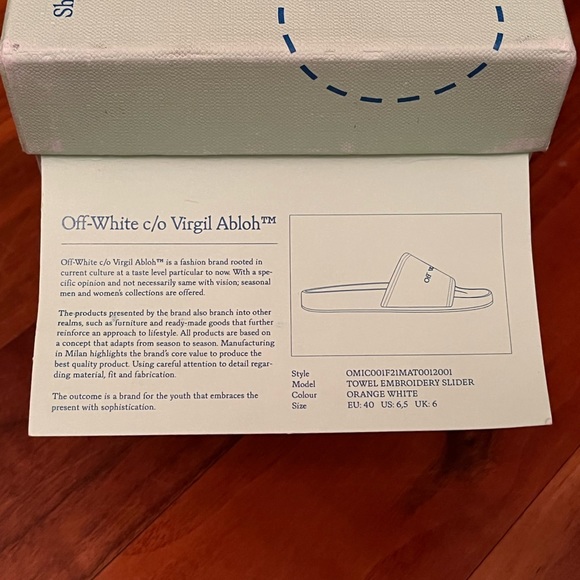 Off-White Towel Embroidery slide sandals, NEW size 40 - Picture 12 of 13